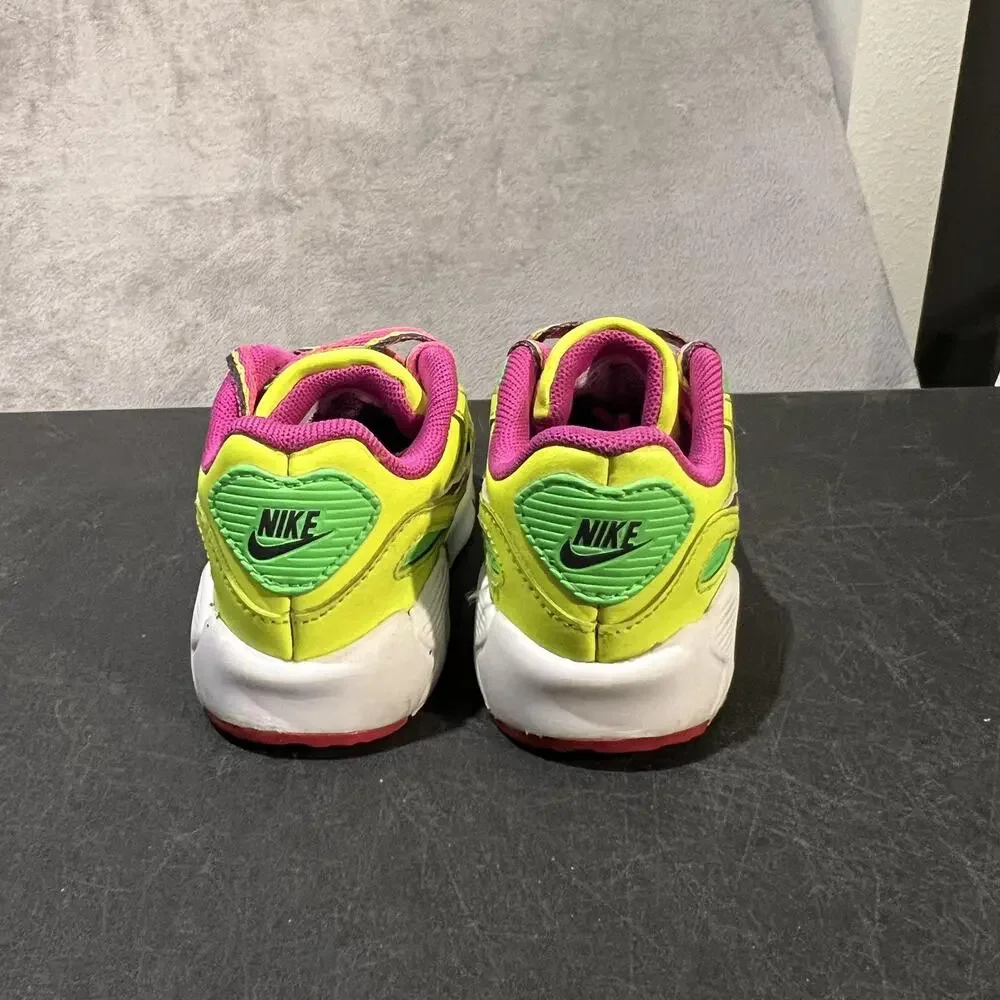 Nike Air Max 90 Shoes Youth 6c Volt Pink CW5798-700 Kids Athletic Sneaker